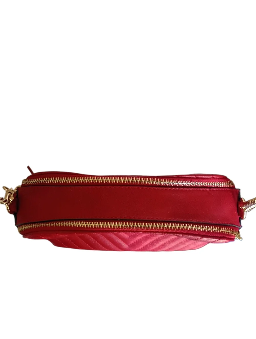 Aldo Red Quilted Double Zipper Crossbody Bag - Picture 5 of 9